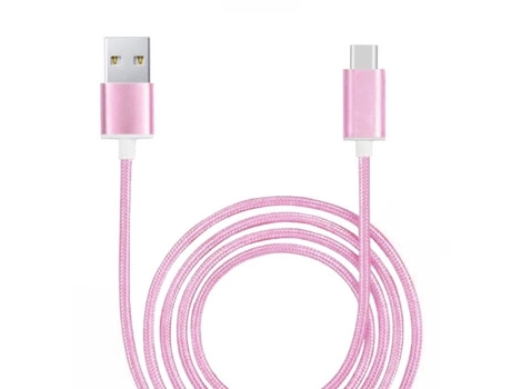 Cable Tipo Zte Usb Trançado Transferência Dados Sincronização PH26 Nylon Rosa
