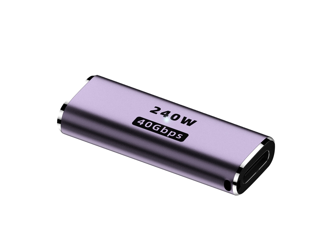 Adaptador Usb C Fêmea Para Fêmea 40gbps 240w Abs Durável Compatível Com Celular Laptop Pc
