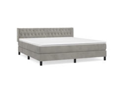 Maison Exclusive - Cama Box Spring Con Colchón Terciopelo Gris Claro 160x200 Cm