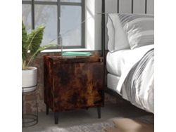 Mesas Cabeceira LOVELY HOME Mesinhas Pernas Metal 2 Pcs 40X30X50 Cm Carvalho Fumado
