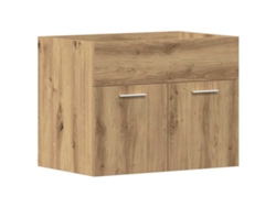 Mueble para lavabo de baño en roble artesanal de 60x38,5x46 cm, madera de ingeniería, MAISON EXCLUSIVE