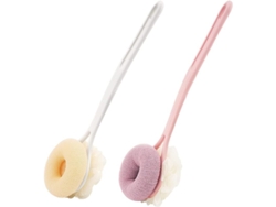 Cepillo De Baño Esférico, Cepillo Corporal Para La Espalda, Cepillo Con Mango Largo Y Curvo Para La Espalda Y Los Pies.