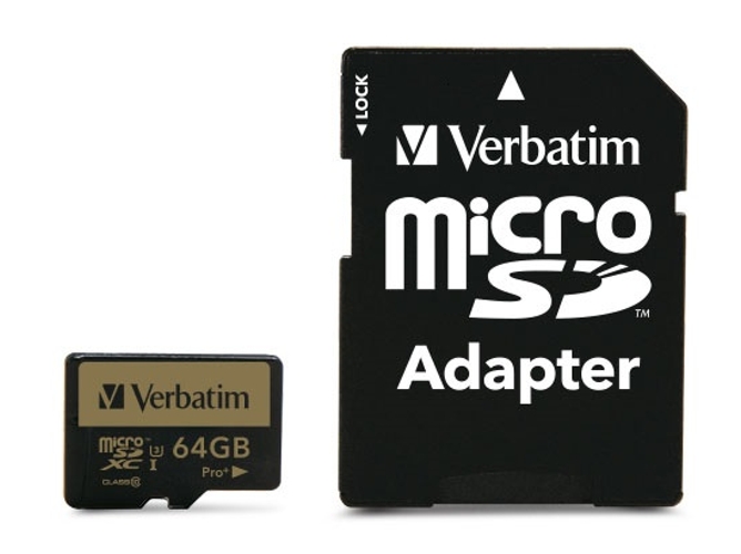 Tarjeta de Memoria VERBATIM MicroSDXC Pro+ Class 10 UHS-I + Adaptador SD - 44034