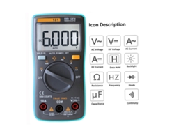 Multímetro Digital Richmeters Rm101 Con Pantalla Lcd True Rms: Mide Voltaje, Corriente, Resistencia, Capacitancia Y Diodos Realiza Pruebas De Continuidad.