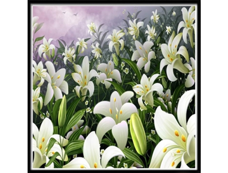 Conjunto de Punto de Cruz SLOWMOOSE 5D Diamante Pintura DIY Paisaje Flor (P - 30 * 30cm)