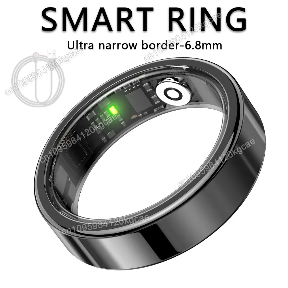 (negro, Cable De Carga, Número 10) Anillo Inteligente, Monitor De Salud De Oxígeno De La Frecuencia Cardíaca, Resistente Al Agua