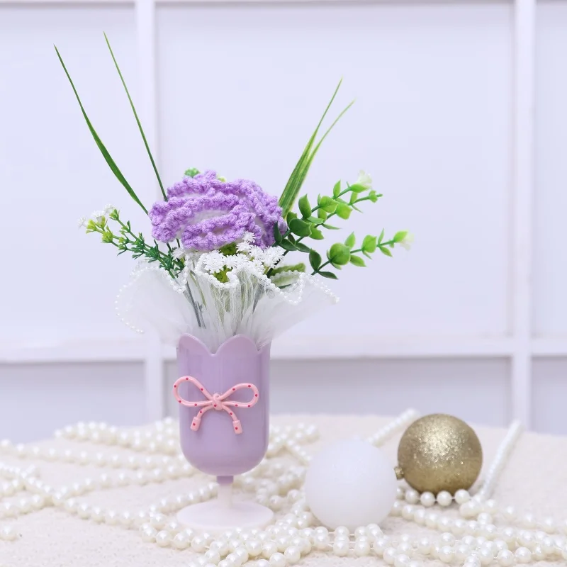 Ramos De Flores Y Plantas En Maceta Tejidos A Mano Con Ganchillo: Decoración Creativa Para El Hogar Y Regalos De Aniversario.