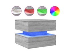 Maison Exclusive - Mesa De Centro Con Luces Led Gris Sonoma 50x50x40 Cm