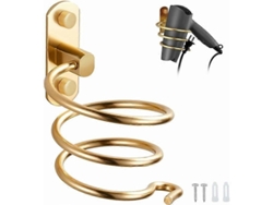 Soporte para secador de pelo, soporte de pared con orificios, ideal para hoteles y baños (GOKOCO).