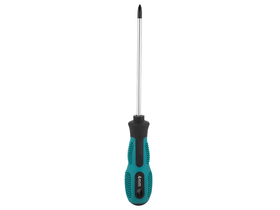 Destornillador Phillips Ph0 De Acero Con Mango De Pp De 4x100 Mm Para Tornillos Cruciformes De 5 Mm.
