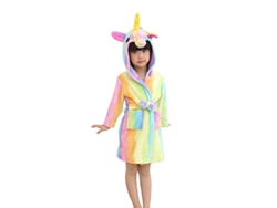 Bata De Franela Infantil Con Capucha, Bonito Diseño De Dibujos Animados, Lavable A Máquina Para Niños.