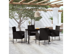 Juego de comedor de jardín negro de 2 piezas Dkd Home Decor