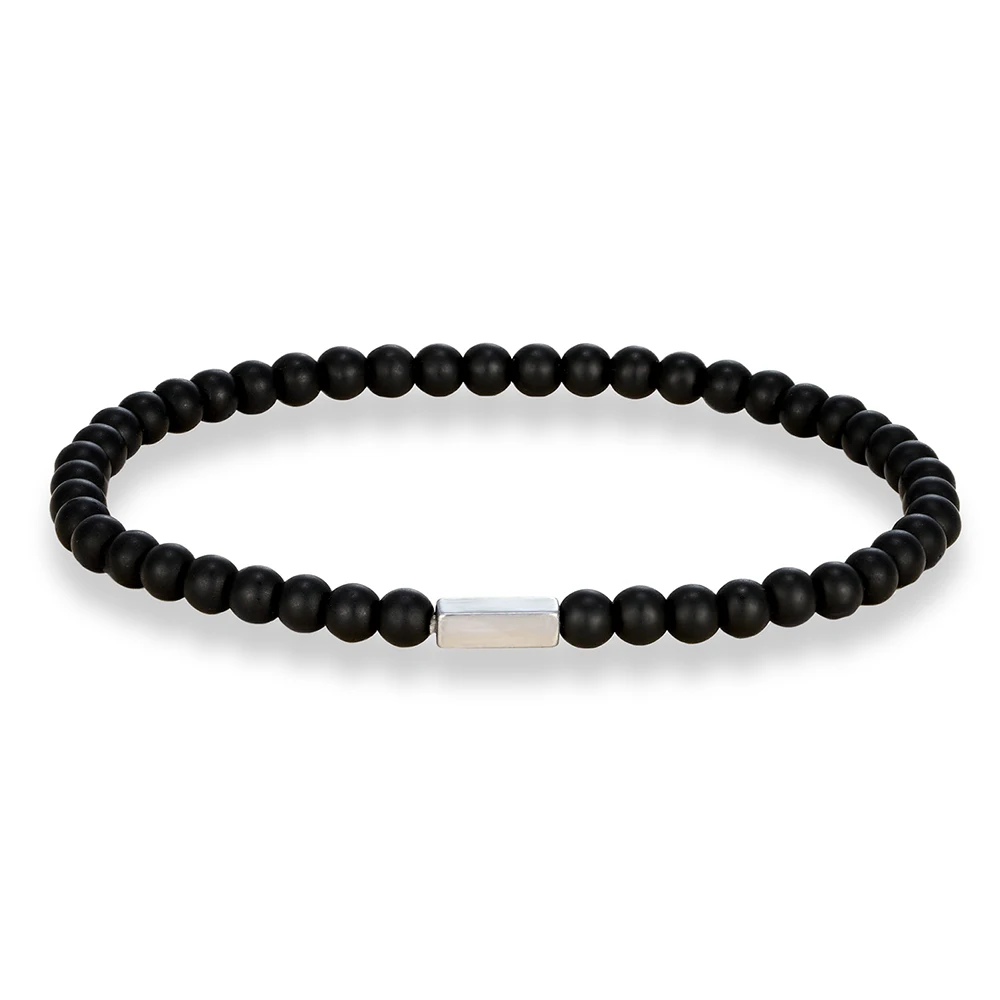 Pulsera De Piedra Mate De 19 Cm Y 4 Mm, Pulsera De Piedra Natural Curativa.