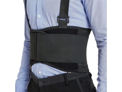 (negro Xxl) Nuevo Cinturón De Soporte Lumbar Industrial Ajustable Con Correas De Hombro
