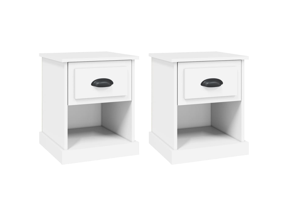Juego de 2 mesitas de noche blancas MAISON EXCLUSIVE 39x39x47,5 cm
