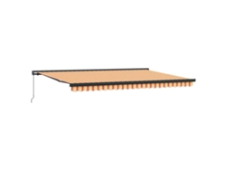 Maison Exclusive - Toldo Retráctil Aluminio Y Tela Amarillo Y Blanco 4x3 M