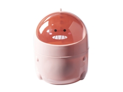 Baok - Papelera de plástico pequeña y bonita con tapa para mesa de comedor, oficina, hogar y espacio de trabajo, fácil de guardar, color rosa.