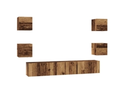 Maison Exclusive - Conjunto De Mueble De Tv 7 Pcs Madera Envejecida
