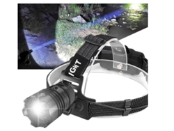 Linterna Frontal Recargable, Linterna Frontal Led 3 Modos, Con Zoom, Linterna Frontal Recargable Para Senderismo, Camping, Pesca (negro)