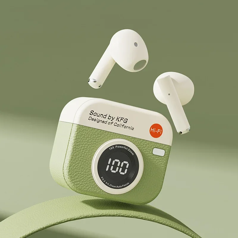 Auriculares Estéreo Deportivos Intraaurales Inalámbricos Bluetooth (verdes), Con Cancelación De Ruido Y Estuche De Carga.