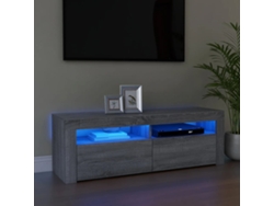 Mueble de Armario Tv con Luces Led 120X35X40 Cm Gris Sonoma