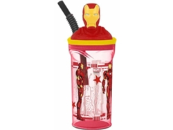 Jarrón Avengers Iron Man Pajita Figura 3D 360 ml