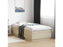 Estructura Cama Con Luces Led Madera Roble Sonoma 100x200 Cm