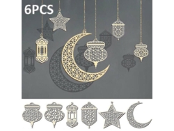 6 Linternas De Ramadán Eid Mubarak, Decoración Musulmana Para Fiestas Colgantes