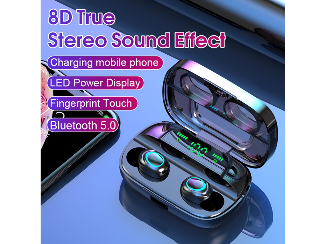 Auriculares Bluetooth 5.0 Tws Con Micrófonos Duales, Control Táctil, Estuche De Carga Y Pantalla Digital.