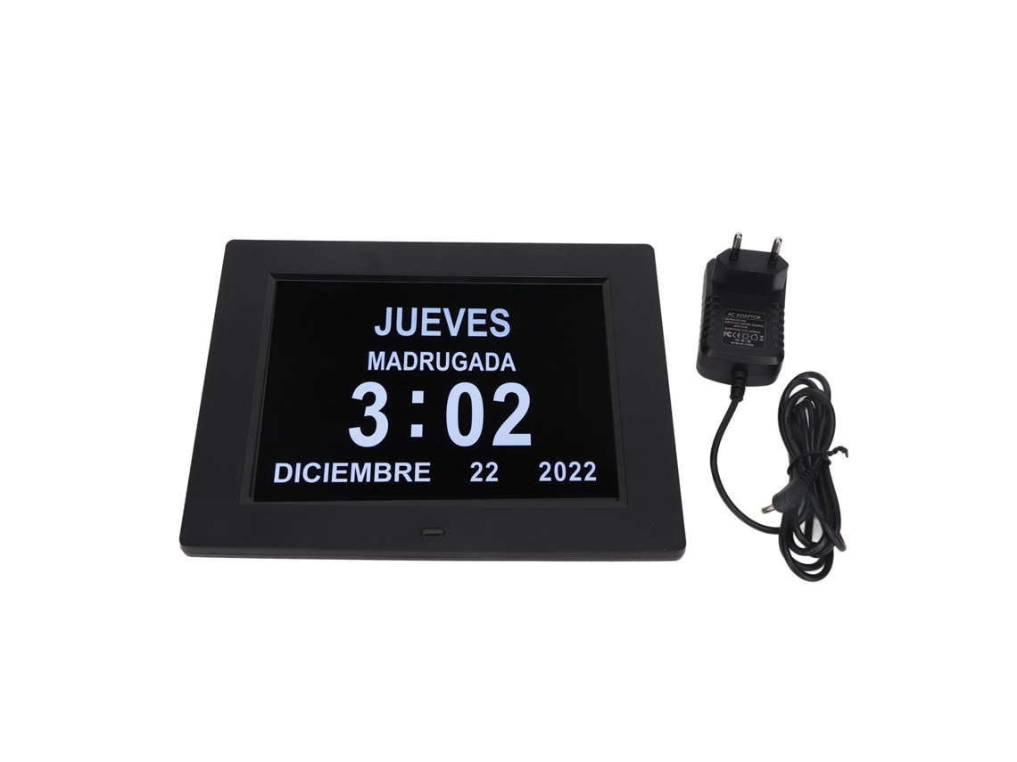 Relógio Digital De Calendário Diurno 8 Polegadas Lembrete De Medicação Brilho Automático 110-240v Plugue Eu