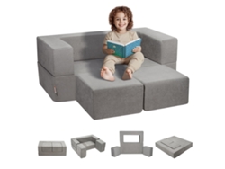 VEVOR 4 PCS de Sofá Infantil de 1000 x 1000 x 200 mm Carga de 90 kg Gris Oscuro