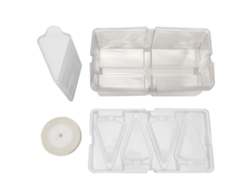 10pcs Caja De Pastel De Horneado 4 Cuadrículas Triangular Material Transparente Para Pastelería Postre