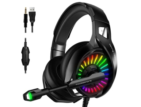 Auriculares Gaming con Micrófono Compatibles con Laptop Ps4 Ps5 Xbox One Pc Rgb Auriculares con Luz Led Micrófono con Cancelación BISBISOUS