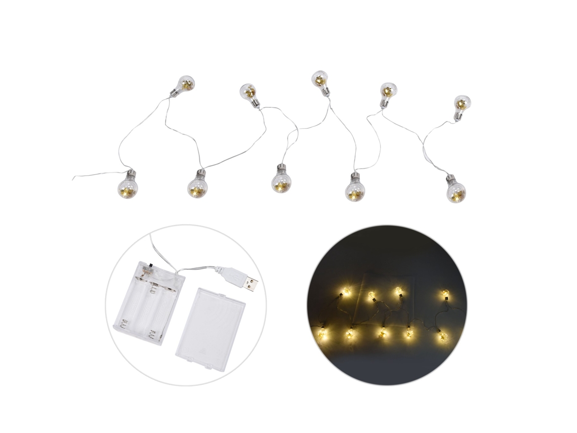 Yncm2026-cordón De Luces Led E27 Estrella Dorada 100 Leds Cable De Cobre Usb/batería Decoración Bodas Fiestas Hogar