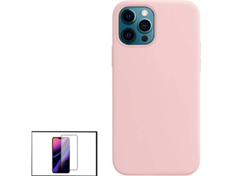 Kit Protector de Cristal Templado 5D Full Cover y Funda Silicona Liquida Apple iPhone 13 Pro Max PHONECARE Rosa