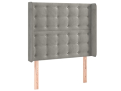 Cabecero con solapas de terciopelo gris claro MAISON EXCLUSIVE (103x16x118 cm)