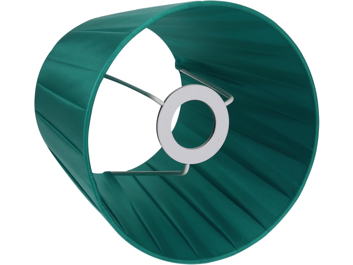 Lámpara De Mesa Con Portalámparas, Confeccionada A Mano En Tela Verde Oscuro, Casquillo E14, Diámetro Estándar. Accesorio Ligero Para Lámpara De Mesa.