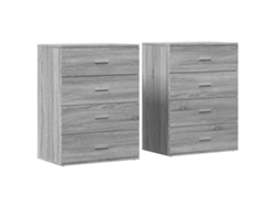 Conjunto de Aparadores Derivados de Madera Gris Sonoma MAISON EXCLUSIVE 60x39x80 cm