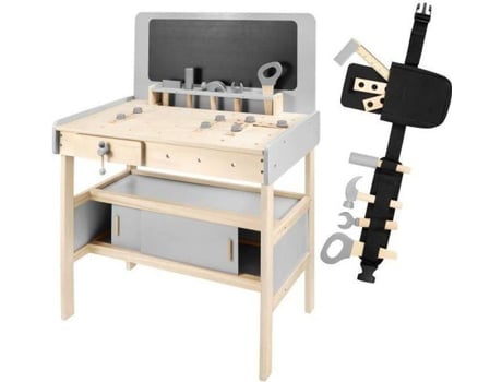 Banco de Trabajo de Jugar MAMABRUM Wooden Work Bench for Children (Edad Mínima: 3 Años - 93,5 x 70 x 42 cm)