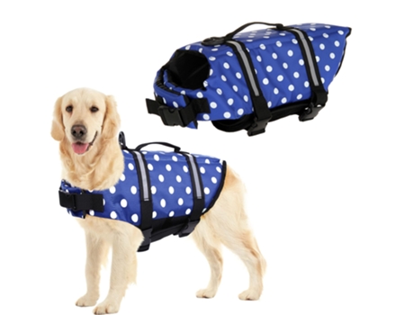 ELKUAIE Chaleco salvavidas para perros, chaleco salvavidas ajustable para perros, salvavidas para mascotas con salvavidas para perros de alta flota...