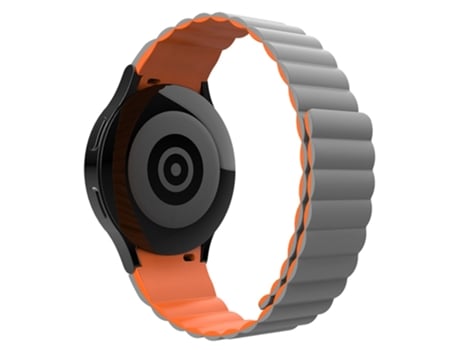 Correa de Silicona adsorción magnética para Samsung Galaxy Watch4 40mm/44mm/Watch4 Classic 42mm/46mm - gris/naranja