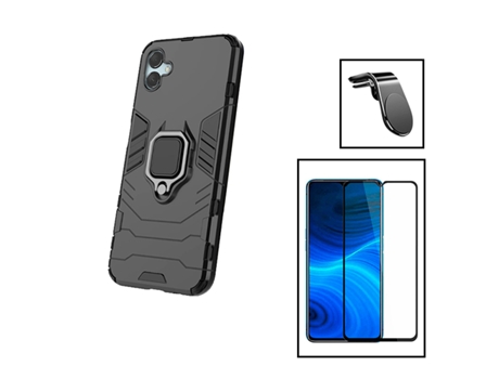 Kit De Película De Vidrio Templado De Cubierta Completa 5D 3X1 Soporte Magnético De Defensor Militar L Coche De Conducción Segura Para Samsung Gala...