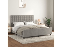 Estructura De Cama Sin Colchón Terciopelo Gris Claro 160x200 Cm