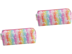 2 estuches de lápices de unicornio para estudiantes, bolsa para material escolar, duradera y lavable.