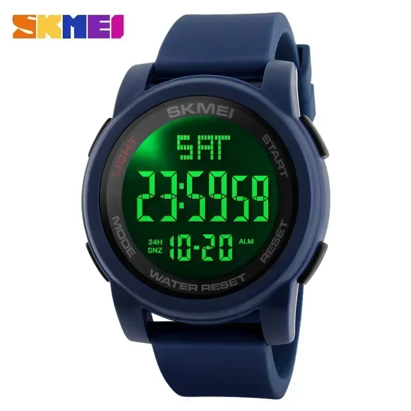 Reloj Digital Multifuncional (azul), Reloj Deportivo, Despertador Para Hombre, Resistente Al Agua Hasta 5 Bares.