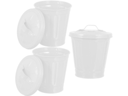 Mini Papelera Tapa Para Dormitorio, De Hierro Resistente