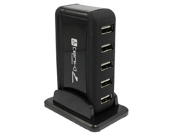 Concentrador De Alta Velocidad Usb 2.0 De 7 Puertos Para Pc Soporte Adaptador De Ca Negro