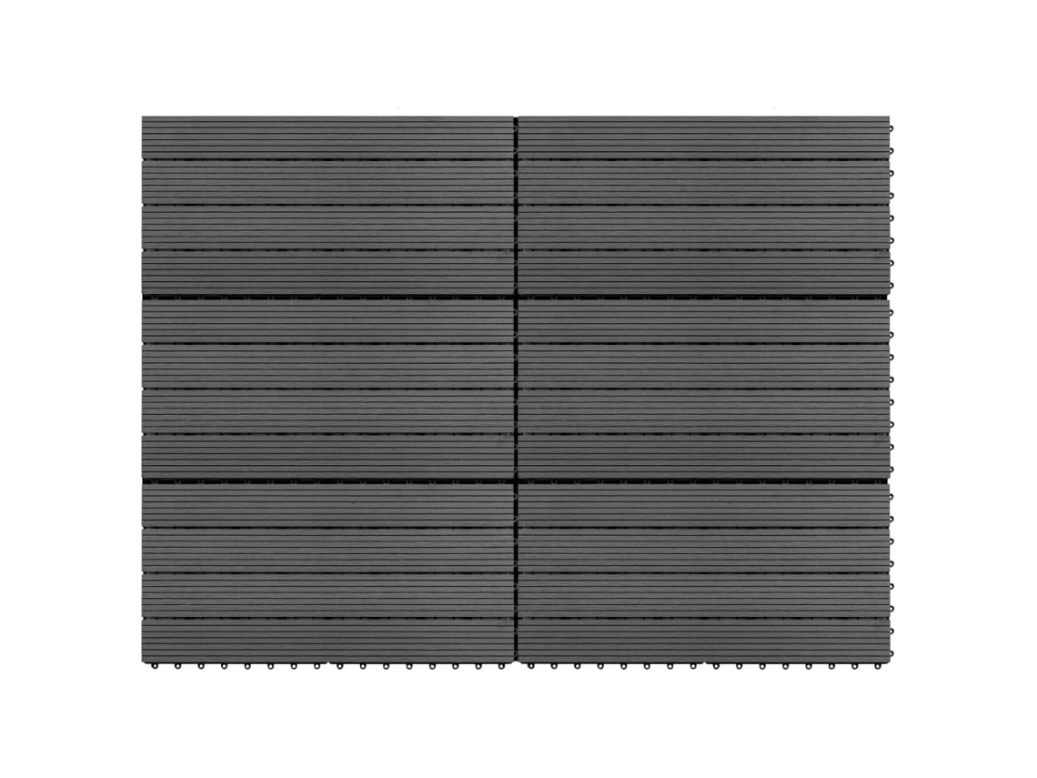 Baldosas 6 Unidades Wpc Gris 1m² 60x30 Cm
