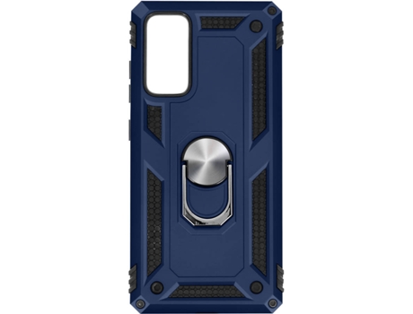 Carcasa y Soporte Samsung Galaxy S20 FE AVIZAR Anti-choque Función de soporte de Anillo de Metal Azul