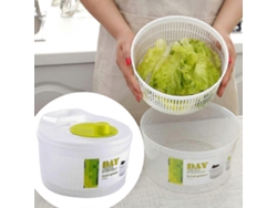 Centrifugadora de ensalada multifuncional de alta capacidad, escurridor de hojas y frutas para la cocina, con recipiente de drenaje.